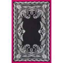 Botanical Garden 100x160 - black/pink (schwarz)