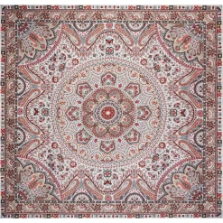 Circular Paisley 140x140 - creme/red (beige)