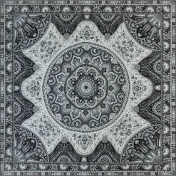 Circular Paisley 140x140 - white/black (weiss)