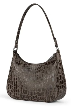 Cleo small Croco silver - mocca (braun)