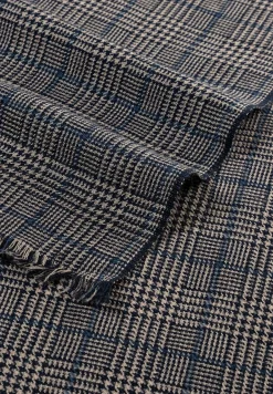 Fine Check 35x180 - navy (blau)