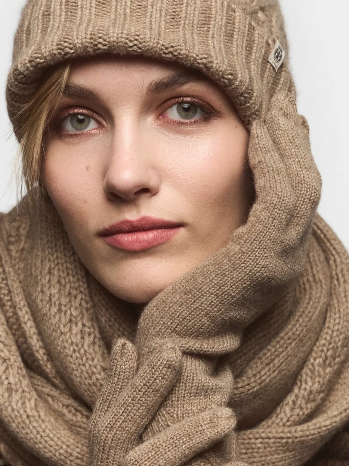 Frozen Winter Schal 35x180 - taupe (beige)