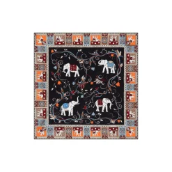 Lucky Elephant 53x53 - black/beige (schwarz)