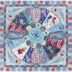 Persisches Horoskop 140x140 - multi blue (blau)