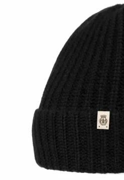 Pure Cashmere Umschlagmuetze - black (schwarz)