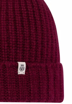 Pure Cashmere Umschlagmuetze - burgundy (rot)
