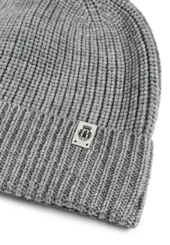 Pure Merino Umschlagmuetze - flanell (grau)