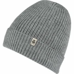 Pure Merino Umschlagmuetze - flanell (grau)