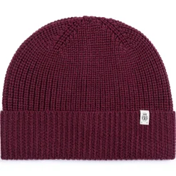Pure Merino Umschlagmuetze - wine (rot)