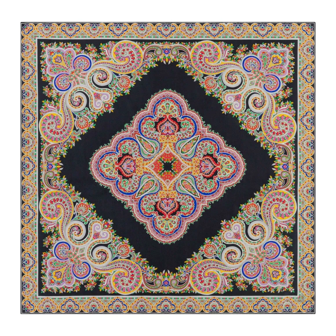 Square Garden Paisley 90x90 - multi black (schwarz)