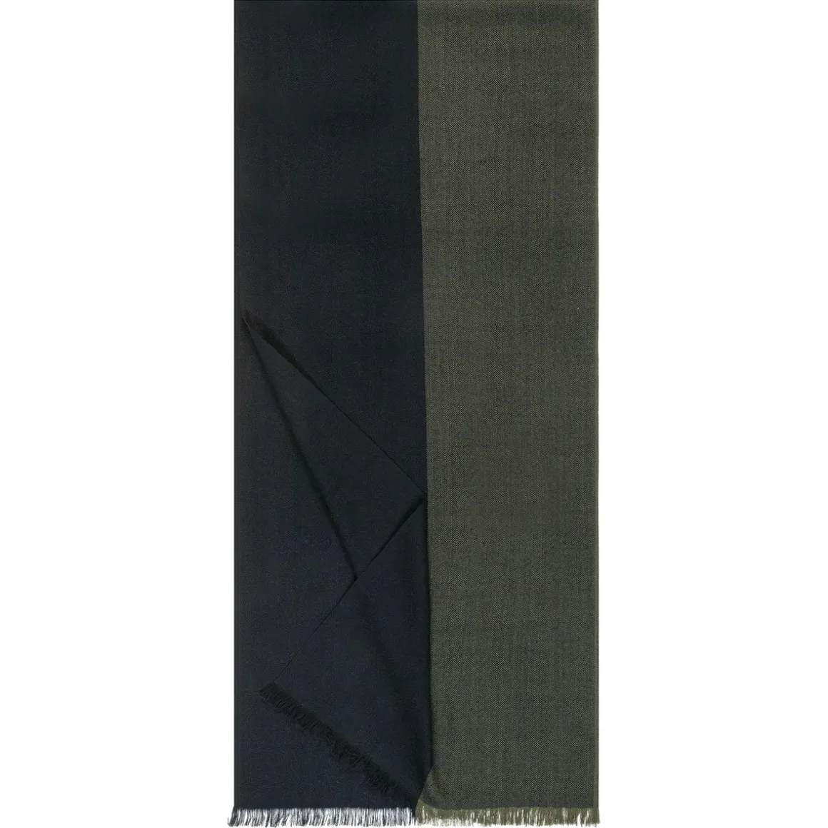 Two-Tone Wool 40x180 - olive/navy (blau)