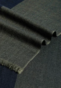 Two-Tone Wool 40x180 - olive/navy (blau)